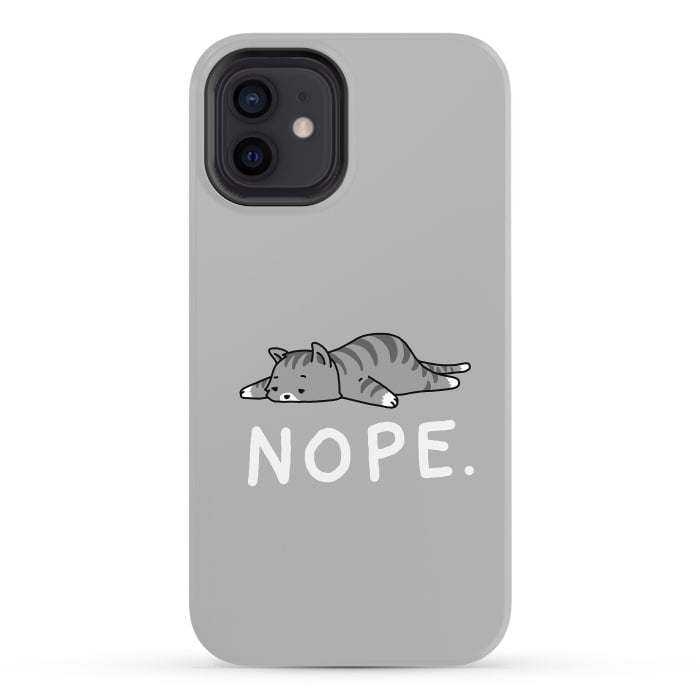 iPhone 12 StrongFit Nope Lazy Cat  by Vó Maria