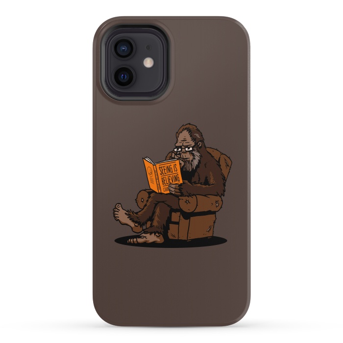 iPhone 12 mini StrongFit BigFoot Reading Book - Seeing is Believing by Vó Maria
