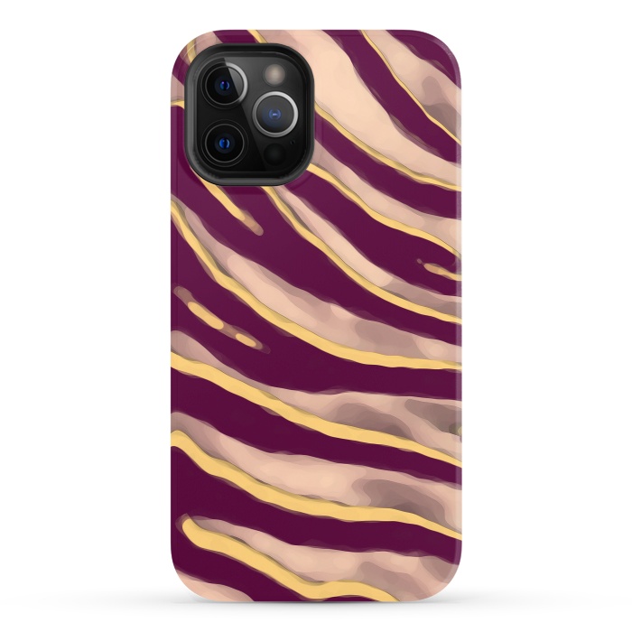 iPhone 12 Pro StrongFit Minimal tiger print stripes brown neutral by Oana 