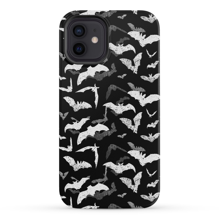 iPhone 12 mini StrongFit Splattered flying bats Halloween pattern by Oana 