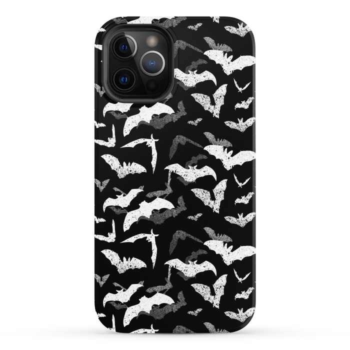 iPhone 12 Pro StrongFit Splattered flying bats Halloween pattern by Oana 