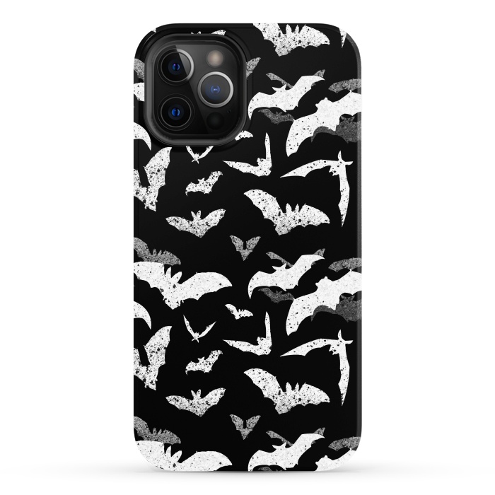 iPhone 12 Pro Max StrongFit Splattered flying bats Halloween pattern by Oana 