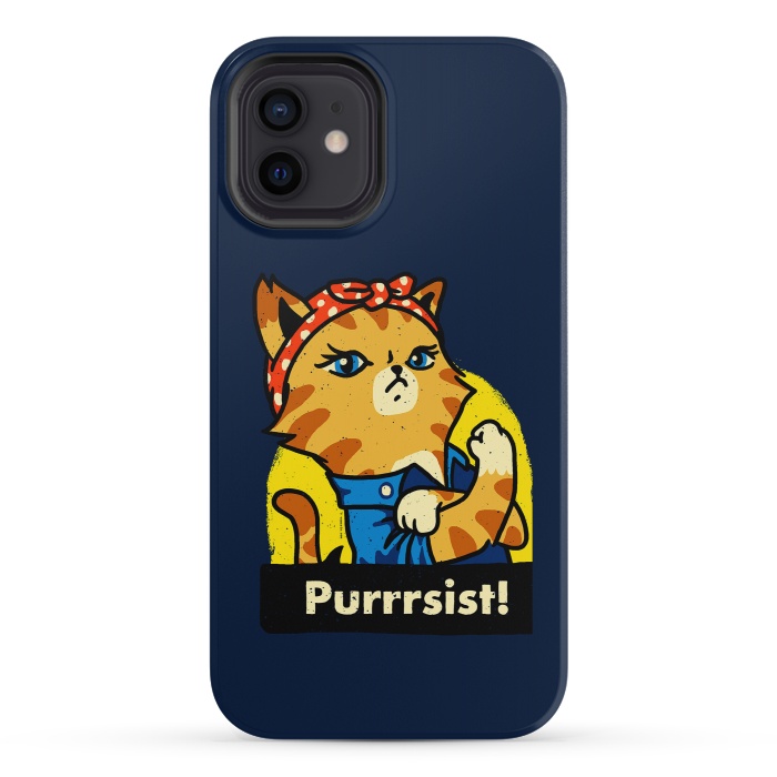 iPhone 12 mini StrongFit Purrsist! We Can Do It Cat Lovers by Vó Maria