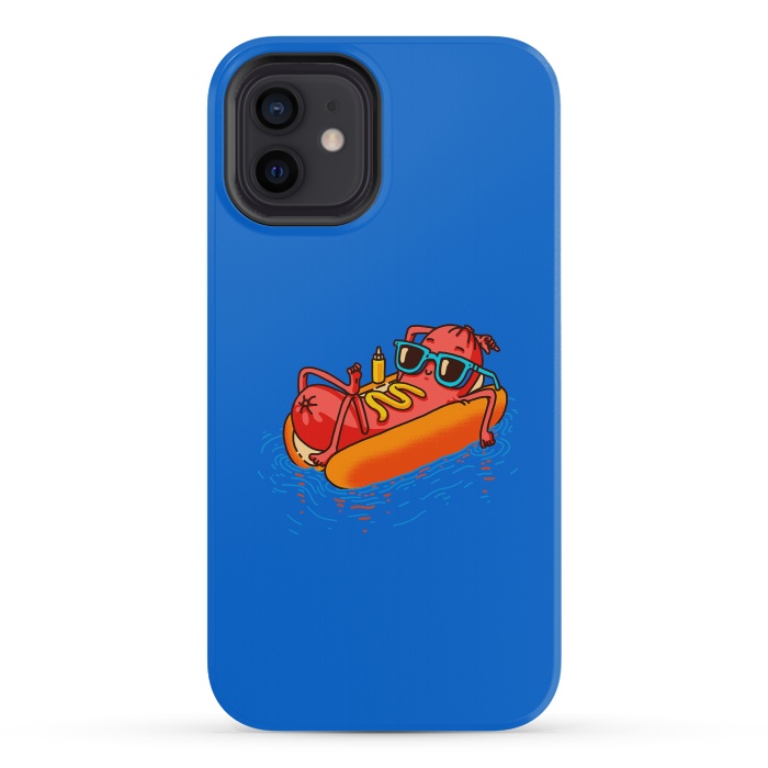 iPhone 12 mini StrongFit Hot Dog Summer Vacation Swimming Pool by Vó Maria