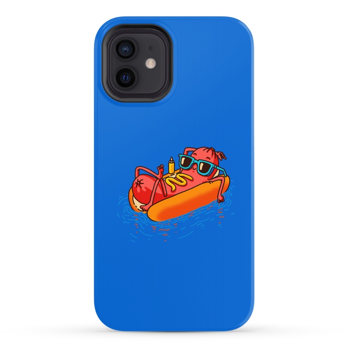 iPhone 12 StrongFit Hot Dog Summer Vacation Swimming Pool by Vó Maria