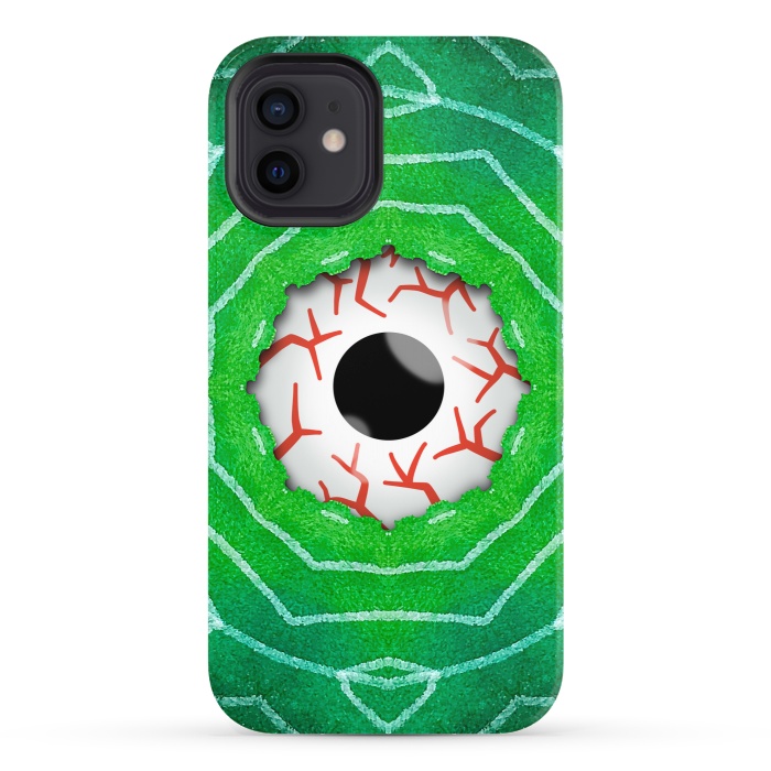 iPhone 12 StrongFit Creepy Eye Staring Through A Green Hole by Boriana Giormova