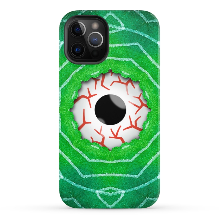 iPhone 12 Pro StrongFit Creepy Eye Staring Through A Green Hole by Boriana Giormova