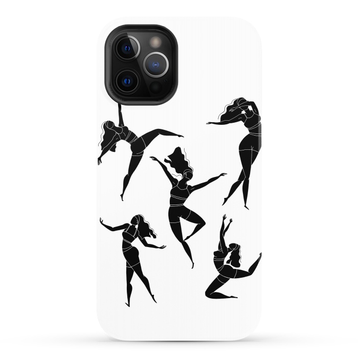 iPhone 12 Pro StrongFit Dance Girl Black and White by Jelena Obradovic