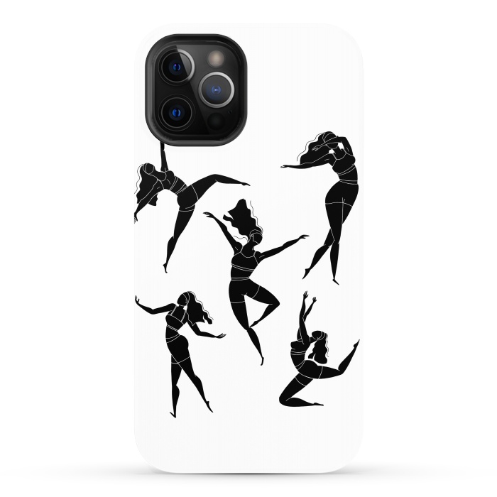 iPhone 12 Pro Max StrongFit Dance Girl Black and White by Jelena Obradovic