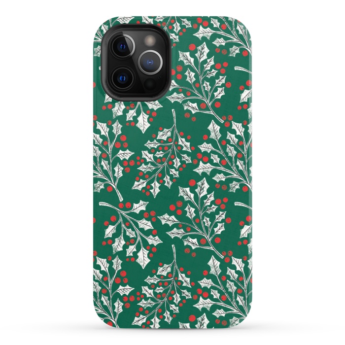 iPhone 12 Pro StrongFit Boughs of Holly by Noonday Design