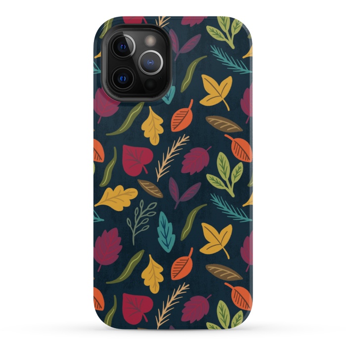 iPhone 12 Pro StrongFit Bold and Colorful Fall Leaves by Noonday Design