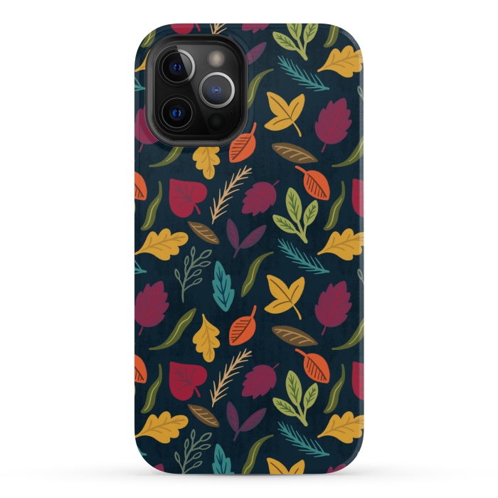 iPhone 12 Pro Max StrongFit Bold and Colorful Fall Leaves by Noonday Design