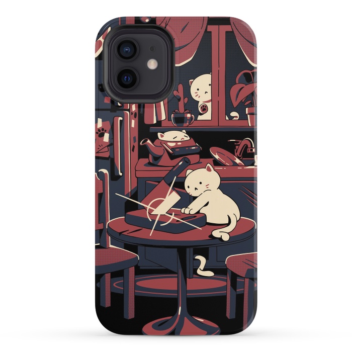 iPhone 12 StrongFit Haunted by cats by Ilustrata