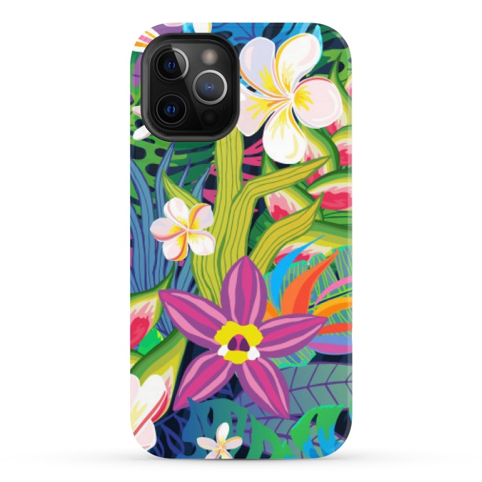 iPhone 12 Pro StrongFit tropical floral pattern 4  by MALLIKA