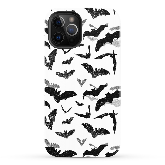 iPhone 12 Pro Max StrongFit Grunge flying bats Halloween pattern by Oana 