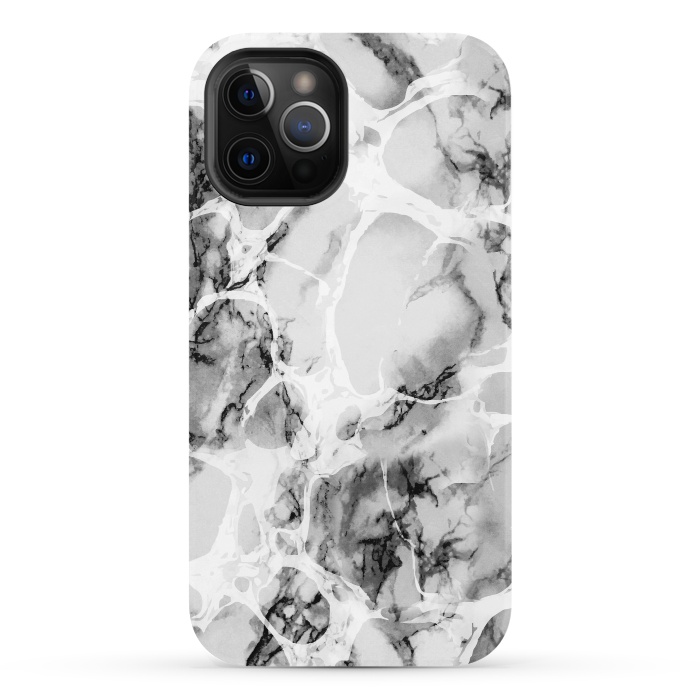 iPhone 12 Pro StrongFit White gray marble artistic texture by Oana 