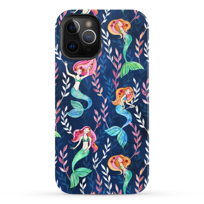 iPhone 12 Pro StrongFit Little Merry Mermaids by Micklyn Le Feuvre