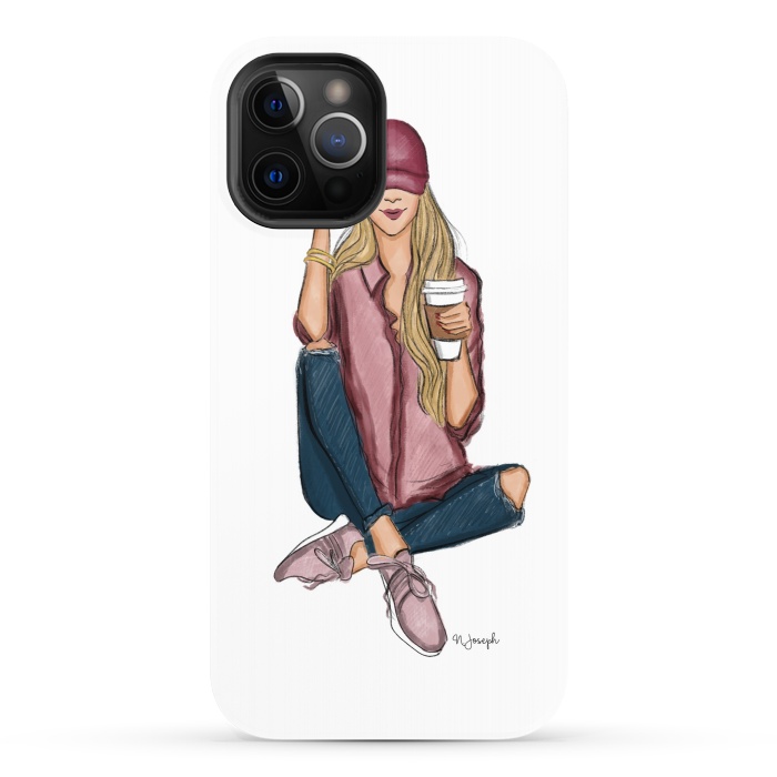 iPhone 12 Pro StrongFit Basic Chic - Blonde by Natasha Joseph Illustrations 