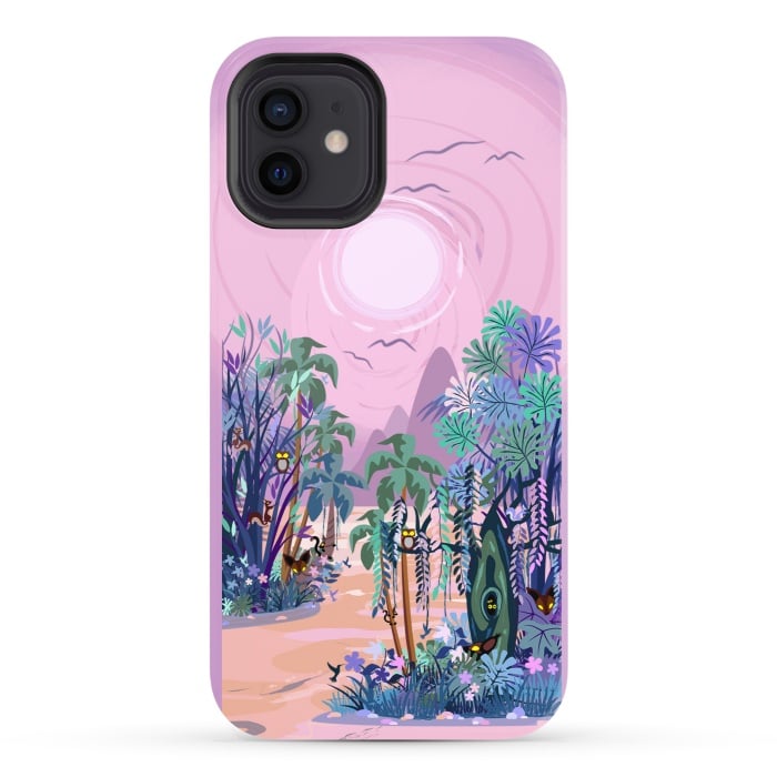 iPhone 12 StrongFit The Eyes of the Enchanted Misty Forest by BluedarkArt