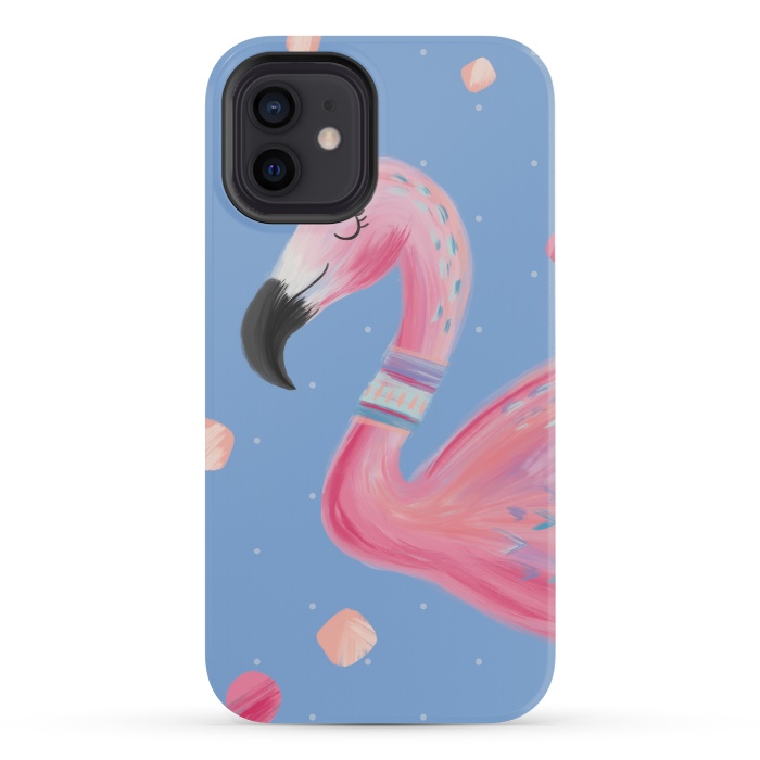 iPhone 12 mini StrongFit Fancy Flamingo by Noonday Design