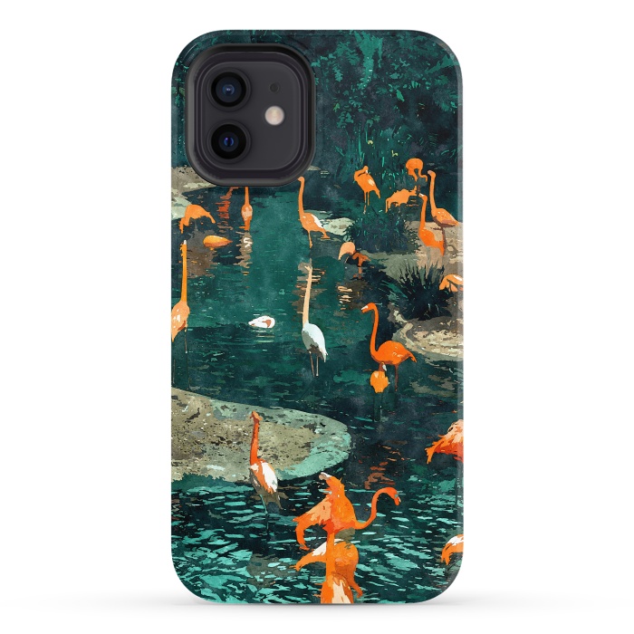 iPhone 12 StrongFit Flamingo Creek by Uma Prabhakar Gokhale