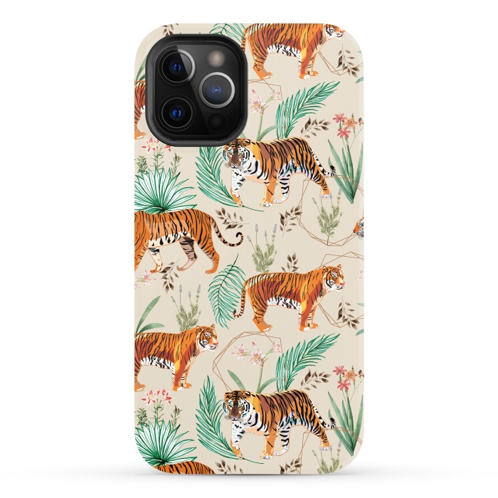 iPhone 12 Pro StrongFit Tropical and Tigers by Uma Prabhakar Gokhale