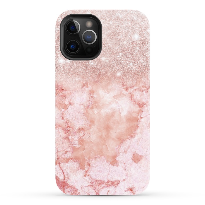 iPhone 12 Pro StrongFit Glitter on Blush Agate by  Utart