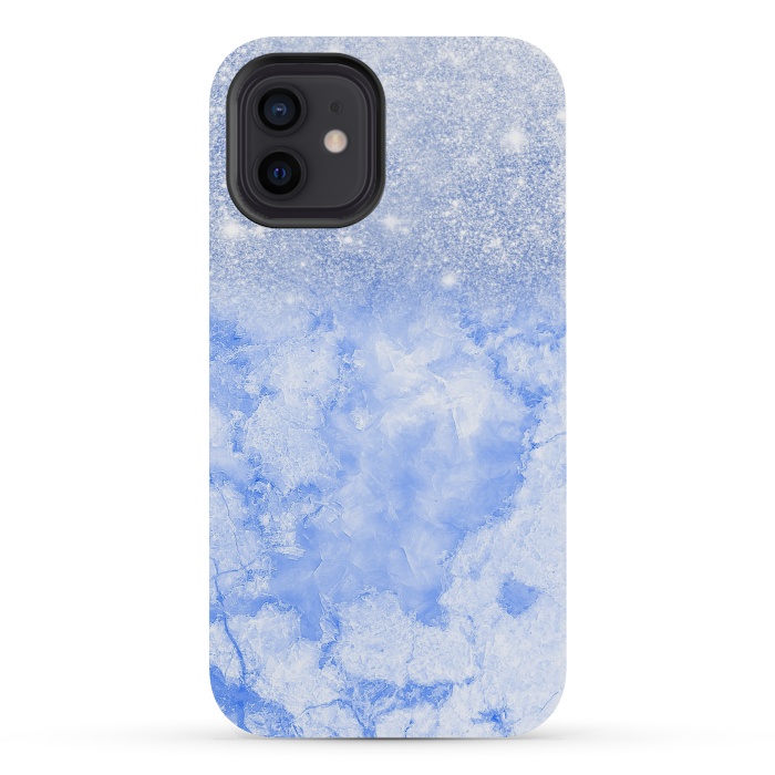 iPhone 12 mini StrongFit Glitter on Sky Blue Agate by  Utart