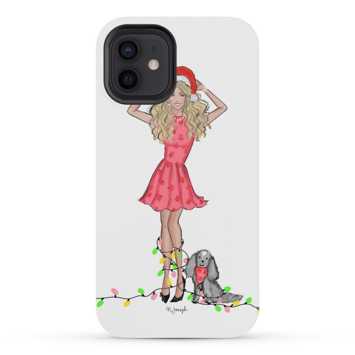 iPhone 12 mini StrongFit Merry & Bright by Natasha Joseph Illustrations 