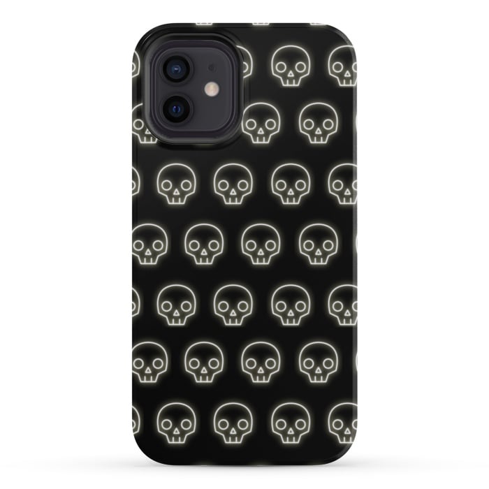 iPhone 12 StrongFit Neon skull by Laura Nagel