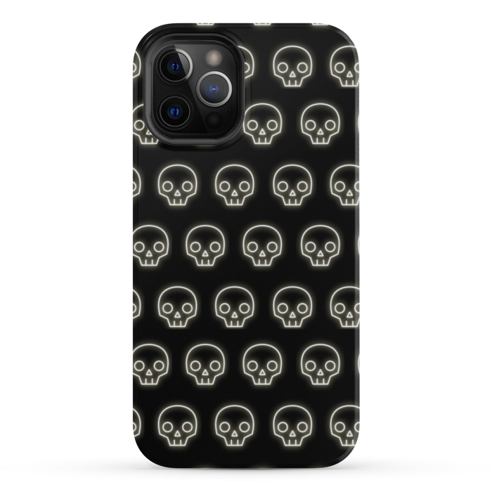 iPhone 12 Pro StrongFit Neon skull by Laura Nagel