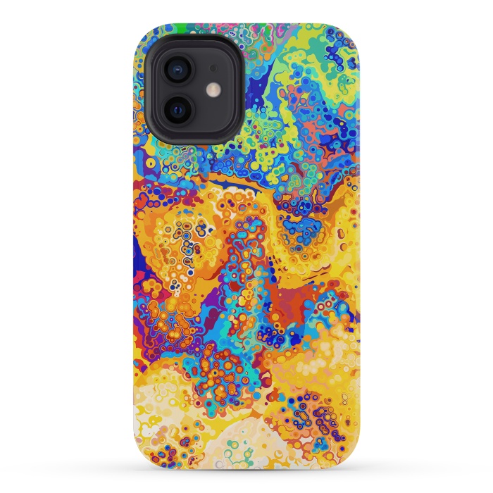iPhone 12 mini StrongFit Colorful Cells Pattern Design by Art Design Works