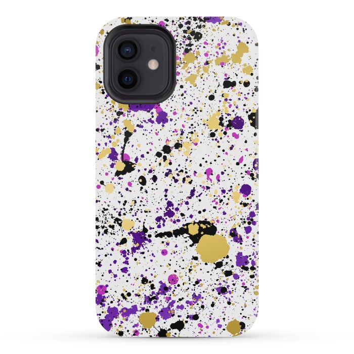iPhone 12 mini StrongFit Colorful Paint Splatter by Art Design Works