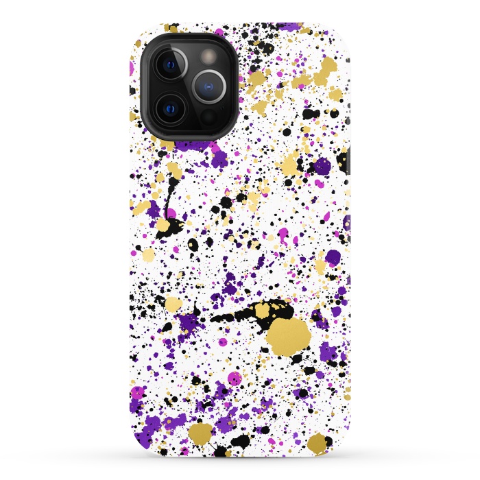 iPhone 12 Pro StrongFit Colorful Paint Splatter by Art Design Works
