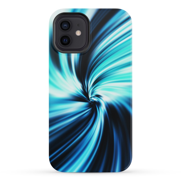 iPhone 12 mini StrongFit Blue Swirl by Art Design Works
