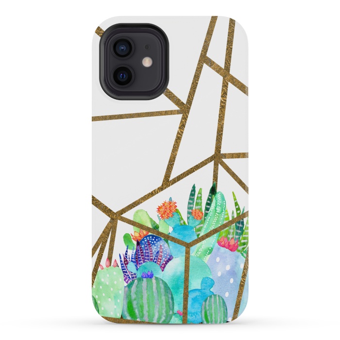 iPhone 12 mini StrongFit Cactus Earth Terrarium  by Amaya Brydon
