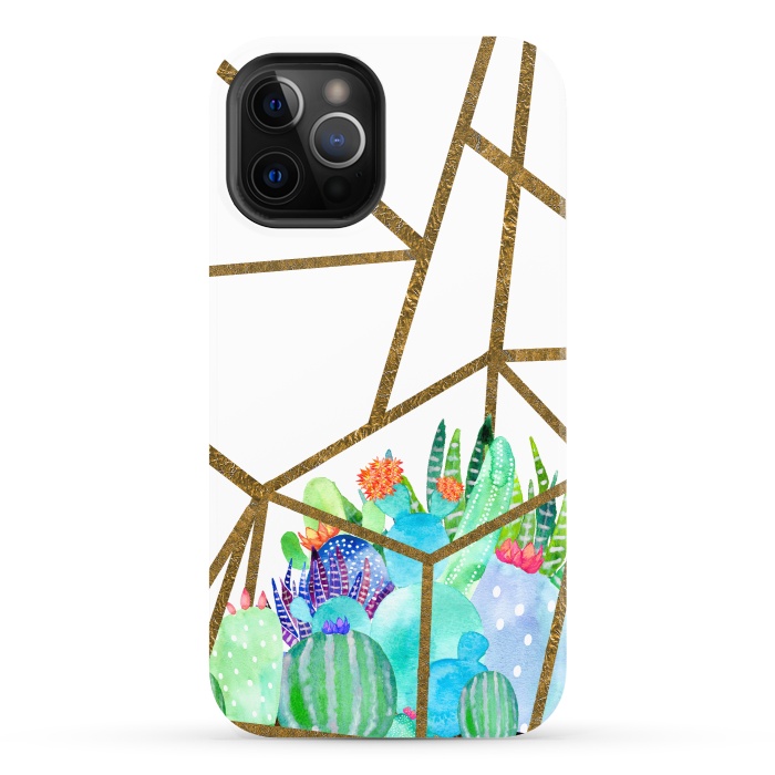 iPhone 12 Pro StrongFit Cactus Earth Terrarium  by Amaya Brydon
