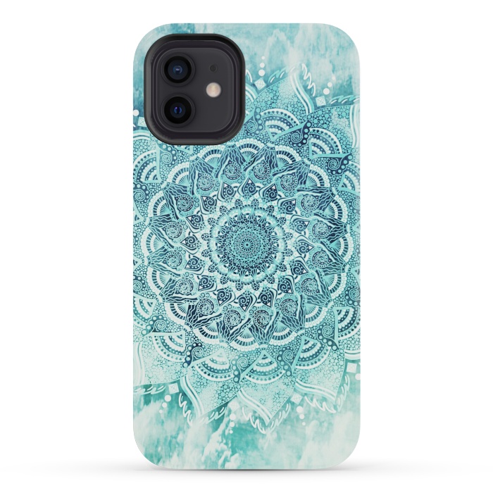 iPhone 12 mini StrongFit Mandala turquoise by Jms