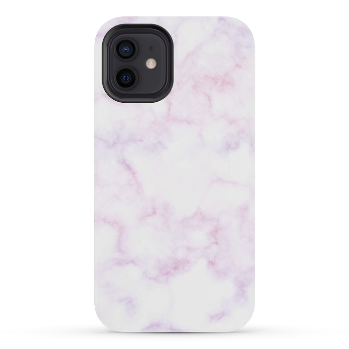 iPhone 12 mini StrongFit Soft white pink marble by Oana 