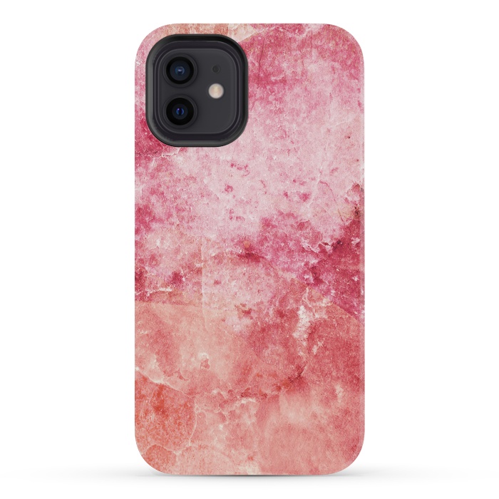 iPhone 12 mini StrongFit Pink peach marble art by Oana 
