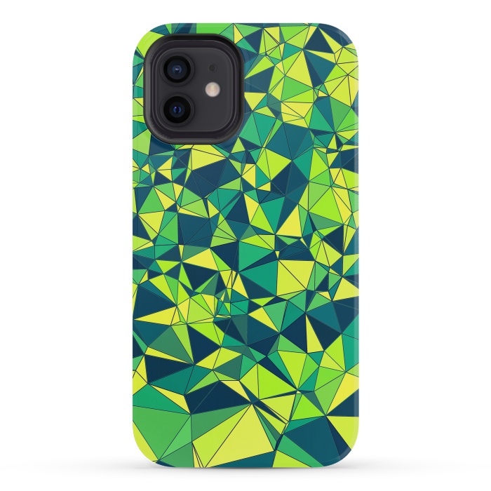 iPhone 12 mini StrongFit Green Low Poly Design by Art Design Works
