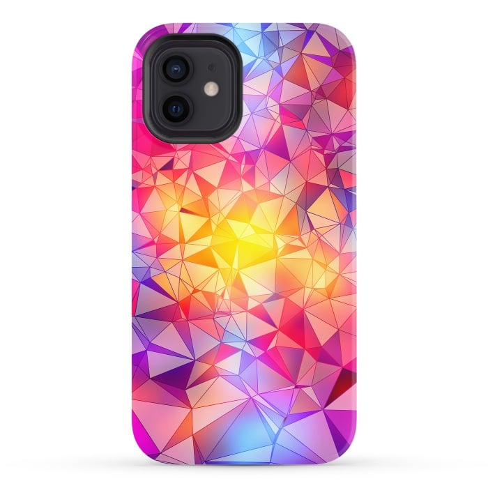 iPhone 12 StrongFit Colorful Low Poly Design by Art Design Works