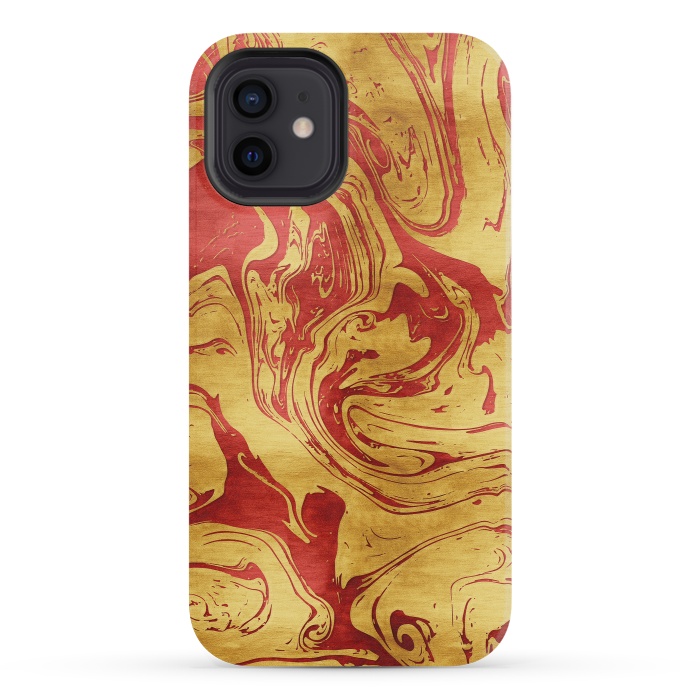 iPhone 12 mini StrongFit Red Dragon Marble by Art Design Works