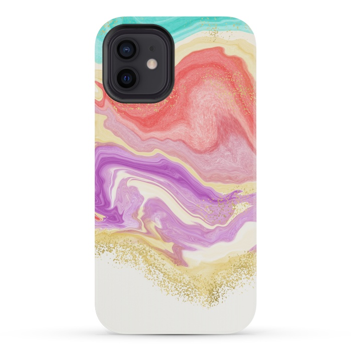 iPhone 12 mini StrongFit Colorful Marble by Noonday Design