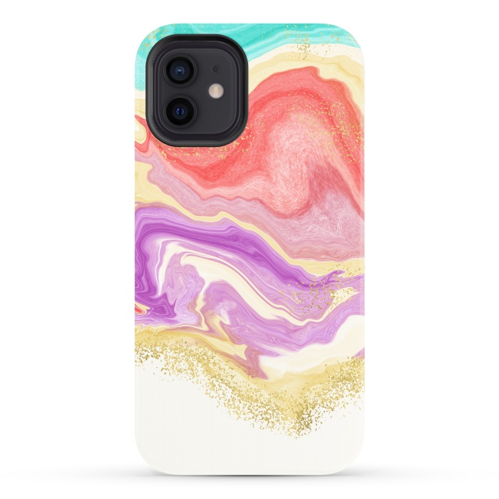 iPhone 12 StrongFit Colorful Marble by Noonday Design
