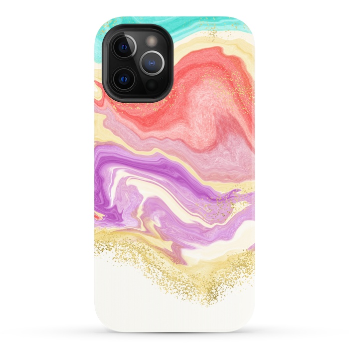 iPhone 12 Pro StrongFit Colorful Marble by Noonday Design