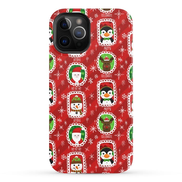 iPhone 12 Pro StrongFit Santa and Friends by Noonday Design