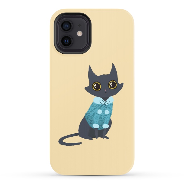 iPhone 12 StrongFit Cozy cat by Laura Nagel