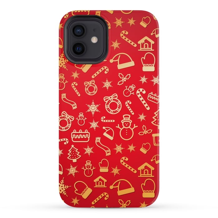iPhone 12 mini StrongFit Christmas Pattern by Art Design Works