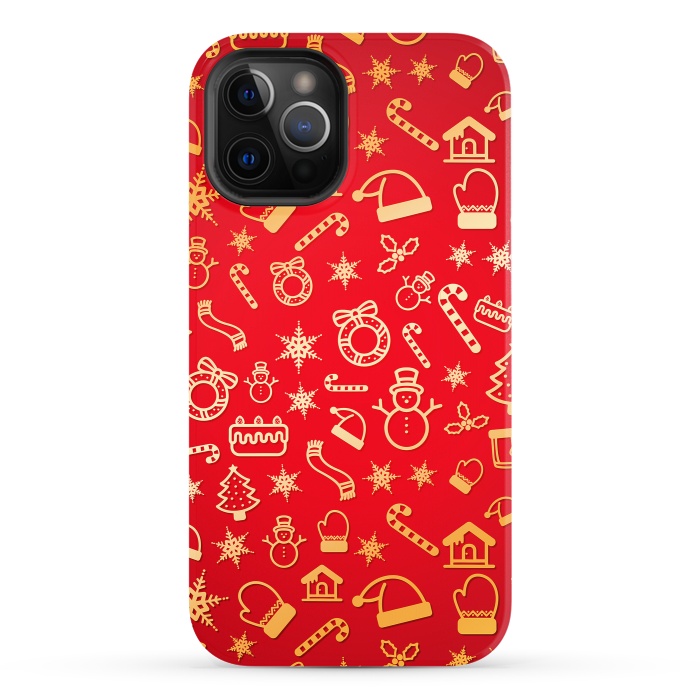 iPhone 12 Pro StrongFit Christmas Pattern by Art Design Works